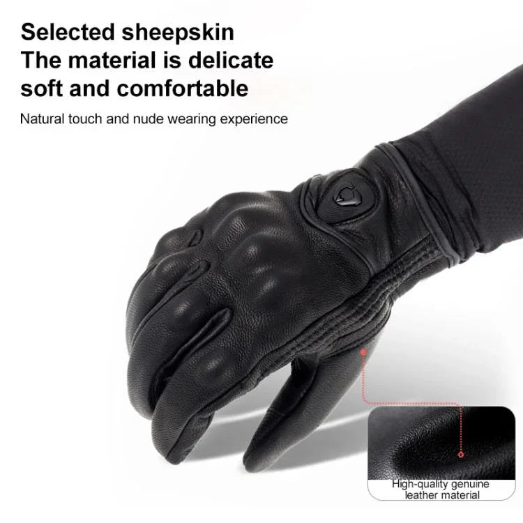 Luvas de Motociclismo SOMAN MG-24 em Pele de Carneiro Luvas Retro com Ecrã Tátil para Condução Fora de Estrada, M, L, XL, XXL