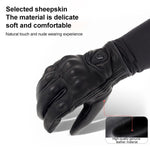 Luvas de Motociclismo SOMAN MG-24 em Pele de Carneiro Luvas Retro com Ecrã Tátil para Condução Fora de Estrada, M, L, XL, XXL