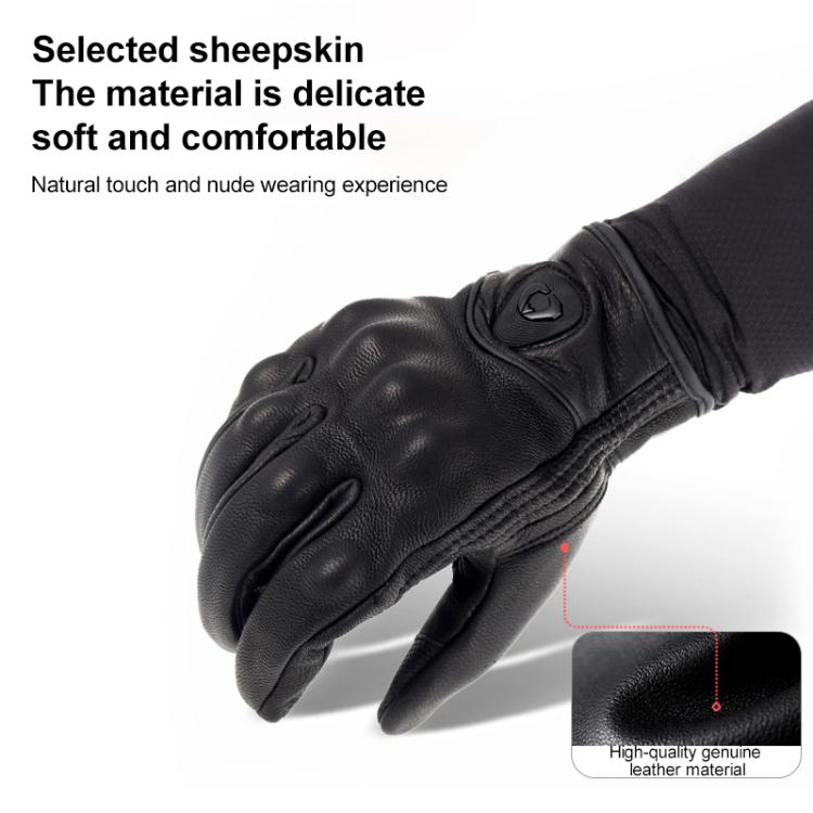 Luvas de Motociclismo SOMAN MG-24 em Pele de Carneiro Luvas Retro com Ecrã Tátil para Condução Fora de Estrada, M, L, XL, XXL