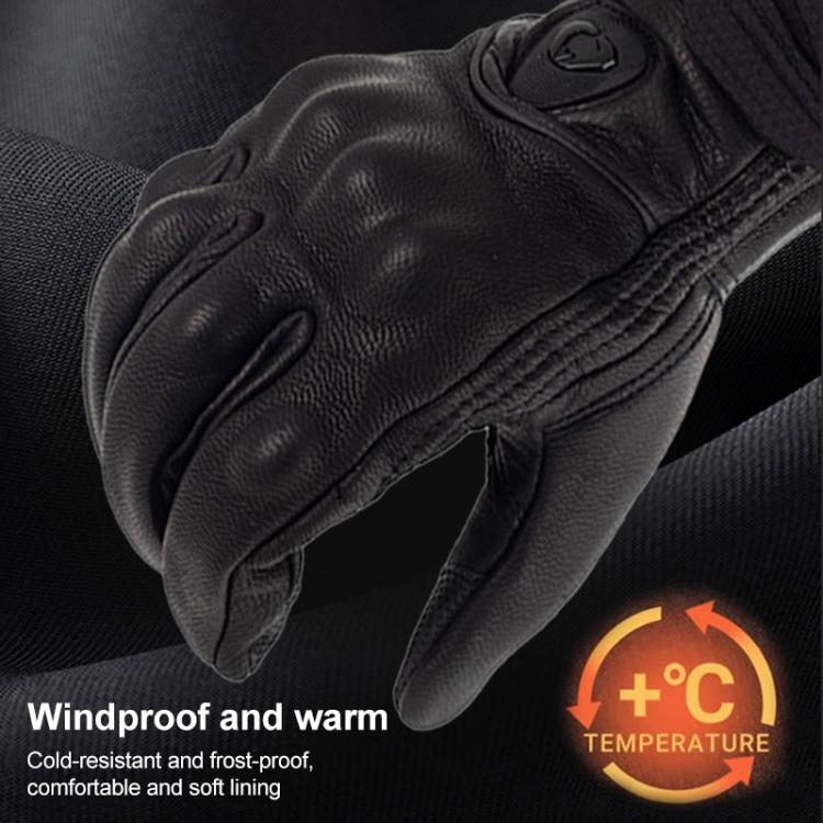 Luvas de Motociclismo SOMAN MG-24 em Pele de Carneiro Luvas Retro com Ecrã Tátil para Condução Fora de Estrada, M, L, XL, XXL