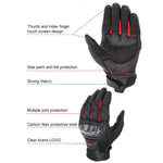 Luvas de Motociclismo SOMAN MG21 em Pele de Carneiro Fibra de Carbono Luvas Antiderrapantes para Condução Fora de Estrada, M, L, XL, XXL