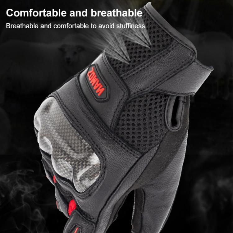 Luvas de Motociclismo SOMAN MG21 em Pele de Carneiro Fibra de Carbono Luvas Antiderrapantes para Condução Fora de Estrada, M, L, XL, XXL