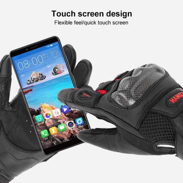 Luvas de Motociclismo SOMAN MG21 em Pele de Carneiro Fibra de Carbono Luvas Antiderrapantes para Condução Fora de Estrada, M, L, XL, XXL