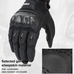 Luvas de Motociclismo SOMAN MG21 em Pele de Carneiro Fibra de Carbono Luvas Antiderrapantes para Condução Fora de Estrada, M, L, XL, XXL