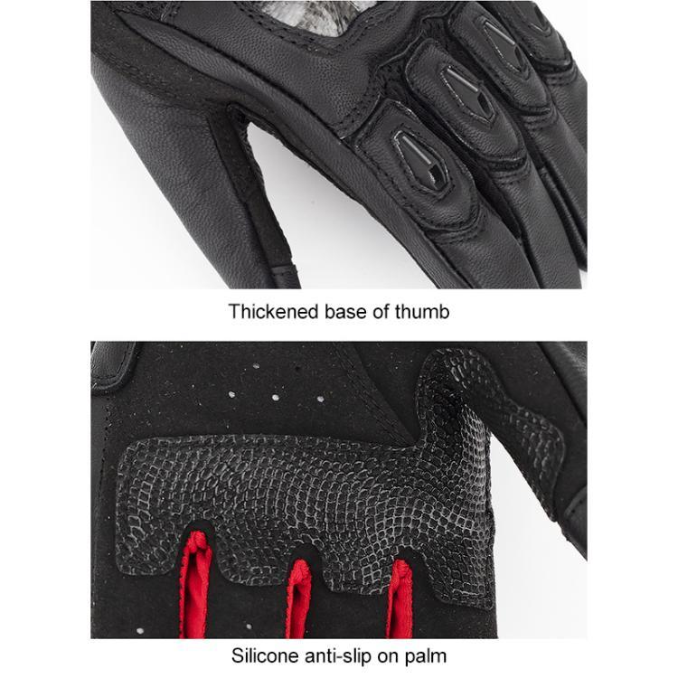Luvas de Motociclismo SOMAN MG21 em Pele de Carneiro Fibra de Carbono Luvas Antiderrapantes para Condução Fora de Estrada, M, L, XL, XXL