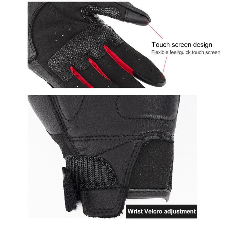 Luvas de Motociclismo SOMAN MG21 em Pele de Carneiro Fibra de Carbono Luvas Antiderrapantes para Condução Fora de Estrada, M, L, XL, XXL