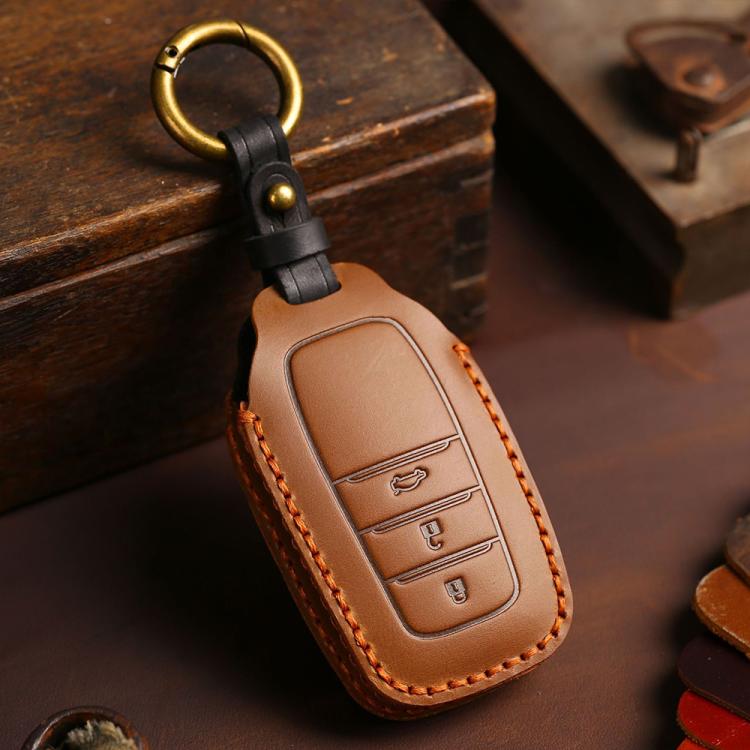For Toyota Corolla 3-button B111 Crazy Horse Cowhide Car Key Protection Cover, For Toyota Corolla 3-button