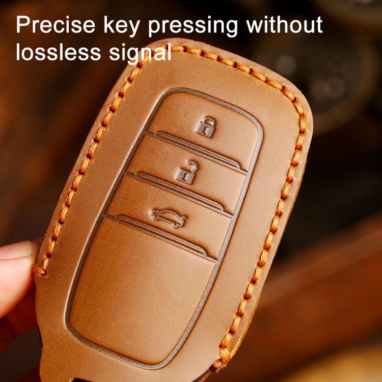 For Toyota Corolla 3-button B111 Crazy Horse Cowhide Car Key Protection Cover, For Toyota Corolla 3-button