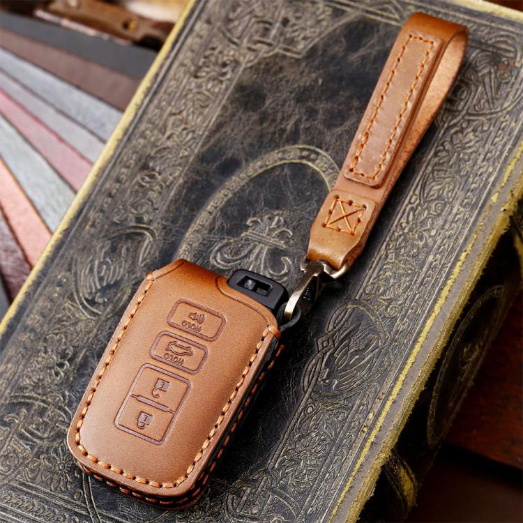 For Toyota North American 4-button C011 Crazy Horse Cowhide Car Key Protection Cover, For Toyota North American 4-button