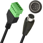 Cabo Adaptador Tipo Plugável S-Video 8 Pinos Macho para 5 Pinos Fêmea com Parafuso e Terminais Blindados, 0,3m