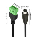 Cabo Adaptador Tipo Plugável S-Video 8 Pinos Macho para 5 Pinos Fêmea com Parafuso e Terminais Blindados, 0,3m