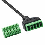 Cabo Adaptador Tipo Plugável S-Video 8 Pinos Macho para 5 Pinos Fêmea com Parafuso e Terminais Blindados, 0,3m