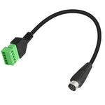 Cabo Adaptador Tipo Plugável S-Video 8 Pinos Macho para 5 Pinos Fêmea com Parafuso e Terminais Blindados, 0,3m