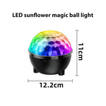 Luz de Bola Mágica Giratória LED RGB Giratória para Palco Girassol, Controlo por Voz, Controlo Remoto