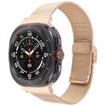 Correia de relógio metálica com fivela integrada Milanese, Para Samsung Galaxy Watch Ultra 47mm / Ultra 2025