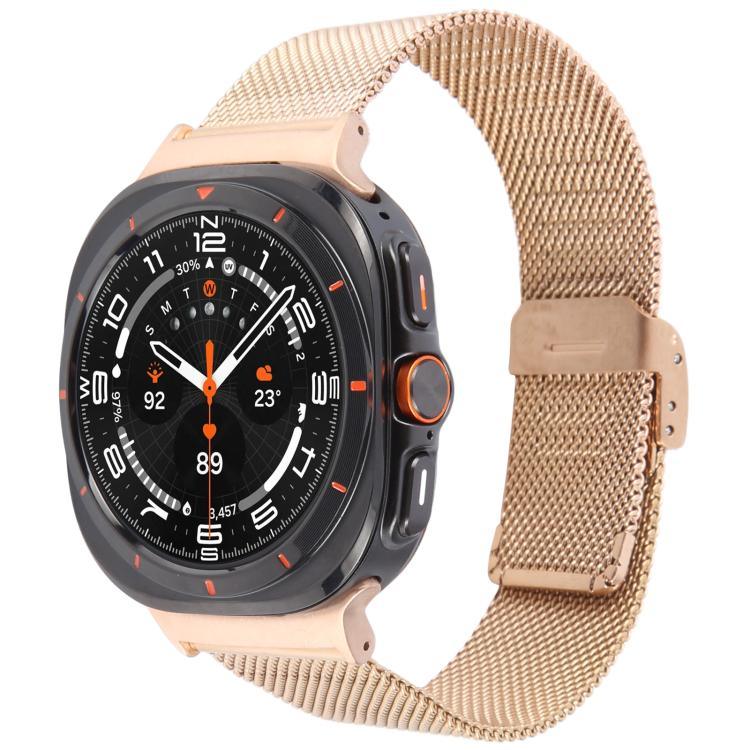 Correia de relógio metálica com fivela integrada Milanese, Para Samsung Galaxy Watch Ultra 47mm / Ultra 2025