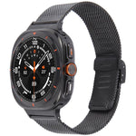 Correia de relógio metálica com fivela integrada Milanese, Para Samsung Galaxy Watch Ultra 47mm / Ultra 2025
