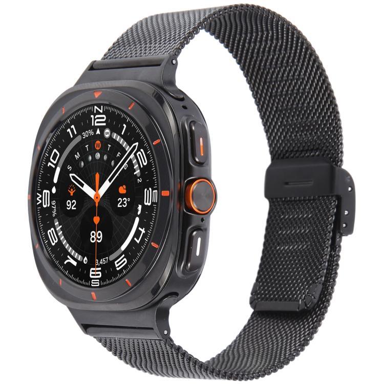 Correia de relógio metálica com fivela integrada Milanese, Para Samsung Galaxy Watch Ultra 47mm / Ultra 2025