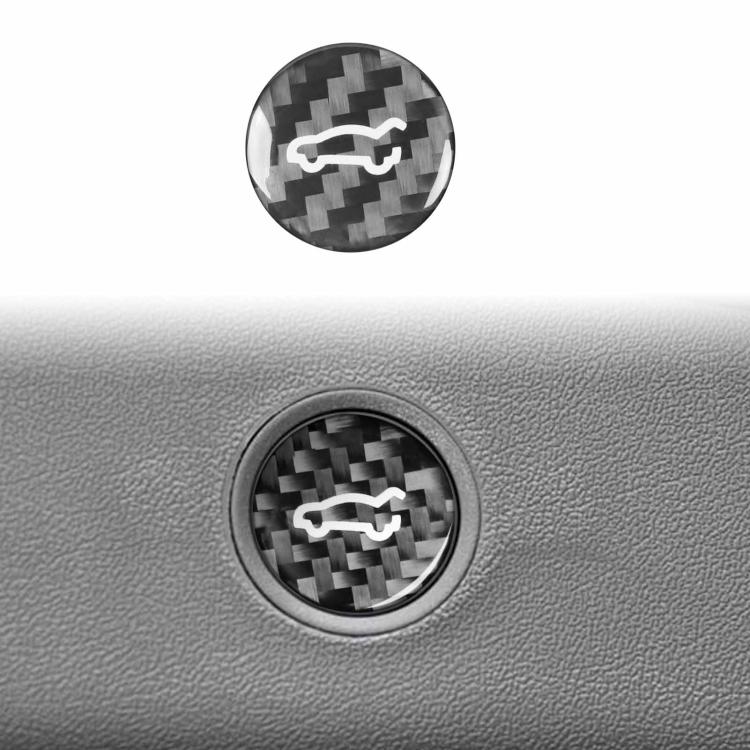 For Tesla Model 3 2019-2023 / Y 2019-2024 Carbon Fiber Car Trunk Button Decorative Sticker, For Tesla Model 3 2019-2023 / Y 2019-2024 Car Trunk Button
