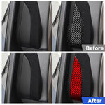 For Tesla Model 3 2023- 2pcs/Set Carbon Fiber Car Interior Door A-Pillar Decorative Sticker, Car Interior Door A-Pillar