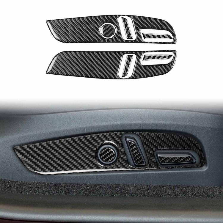 For Tesla Model 3 2023- 7pcs/Set Carbon Fiber Car Seat Adjustment Panel Decorative Sticker, 7pcs/Set Car Seat Adjustment Panel, Left Drive, 7pcs/Set Car Seat Adjustment Panel, Right Drive