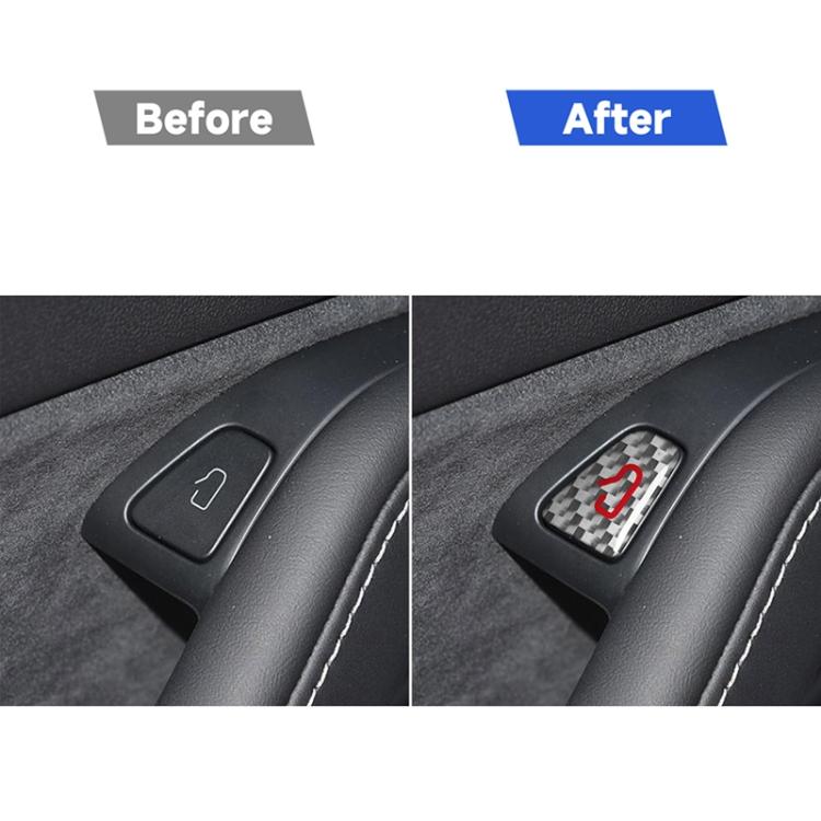 For Tesla Model 3 2019-2023 / Y 2019-2024 4pcs/Set Carbon Fiber Car Door Switch Decorative Sticker with Label, For Tesla Model 3 2019-2023 / Y 2019-2024 Car Door Switch