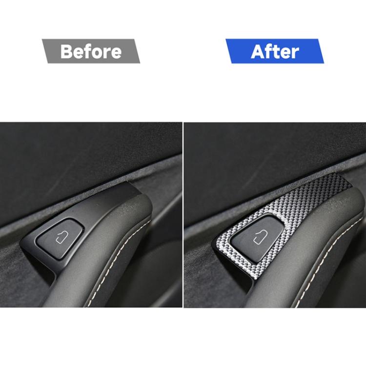 For Tesla Model 3 2017-2022 / Y 2020-2024 4pcs/Set Carbon Fiber Car Door Switch Panel Decorative Sticker, Car Door Switch Panel