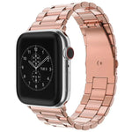 Pulseira de Relógio em Aço Inoxidável com Fivela Dobrada e Três Contas xDfind, Para Apple Watch 42 / 44 / 45 / 46 / 49mm, Para Apple Watch 38 / 40 / 41 / S10 42mm