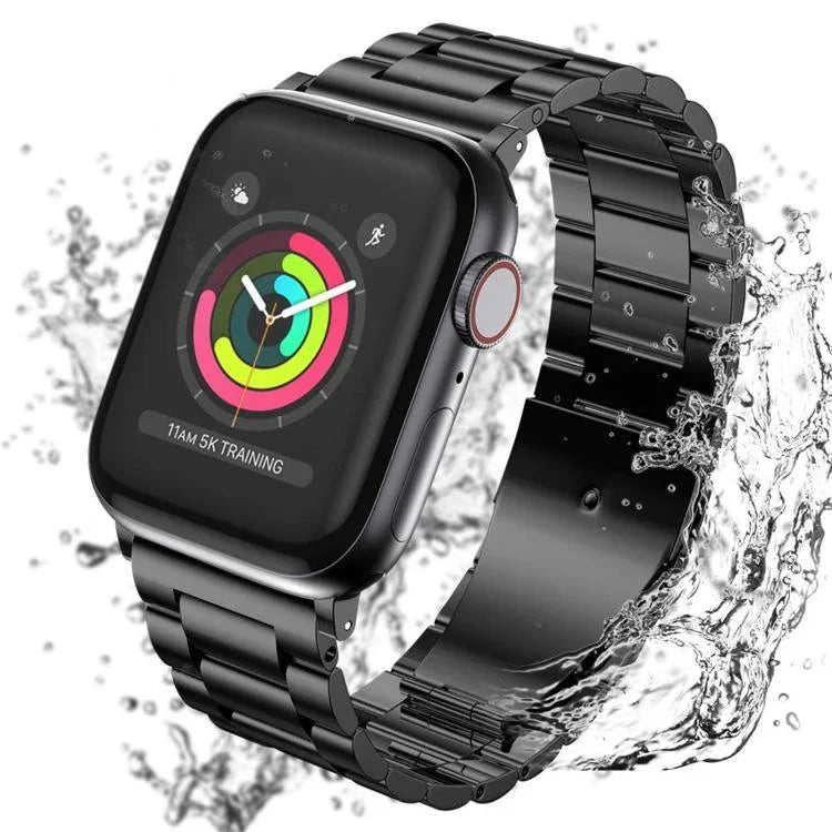 Pulseira de Relógio em Aço Inoxidável com Fivela Dobrada e Três Contas xDfind, Para Apple Watch 42 / 44 / 45 / 46 / 49mm, Para Apple Watch 38 / 40 / 41 / S10 42mm