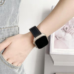 Pulseira de Relógio em Pele de Grão Fino Black Shark xDfind, Para Apple Watch 42 / 44 / 45 / 46 / 49mm, Para Apple Watch 38 / 40 / 41 / S10 42mm