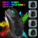 Rato Recarregável RGB Sem Fios HXSJ T66 3 Modos com Fios 2.4G BT5.3, T66