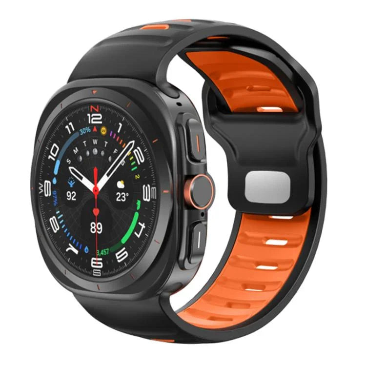 Correia de Relógio em Silicone Bicolor às Riscas, Para Samsung Galaxy Watch Ultra 47mm / Ultra 2025