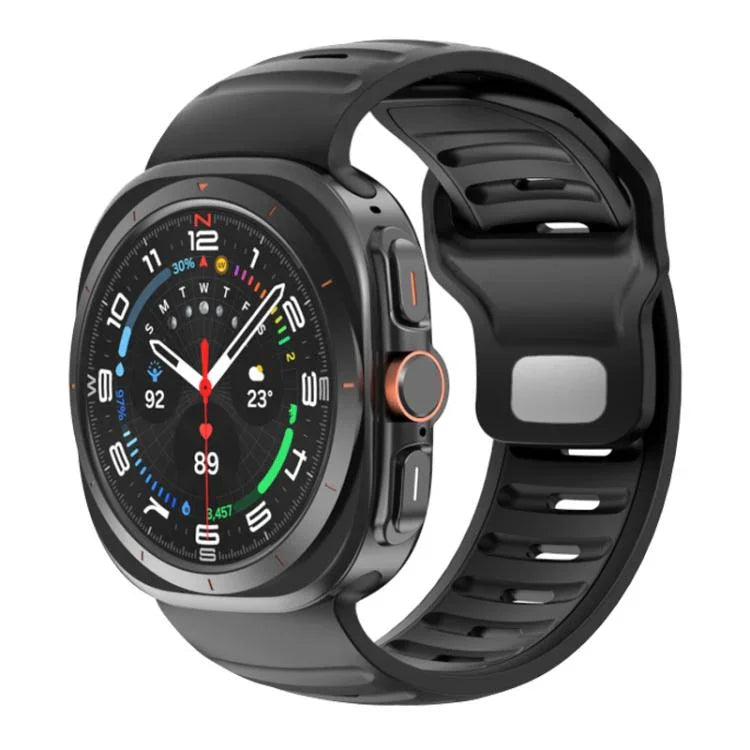 Correia de Relógio em Silicone Bicolor às Riscas, Para Samsung Galaxy Watch Ultra 47mm / Ultra 2025