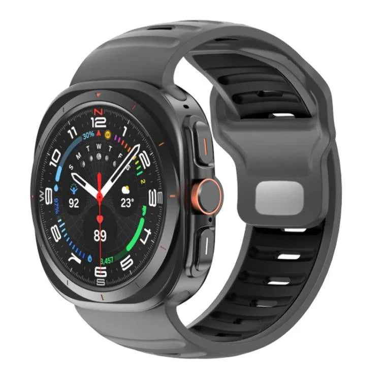 Correia de Relógio em Silicone Bicolor às Riscas, Para Samsung Galaxy Watch Ultra 47mm / Ultra 2025