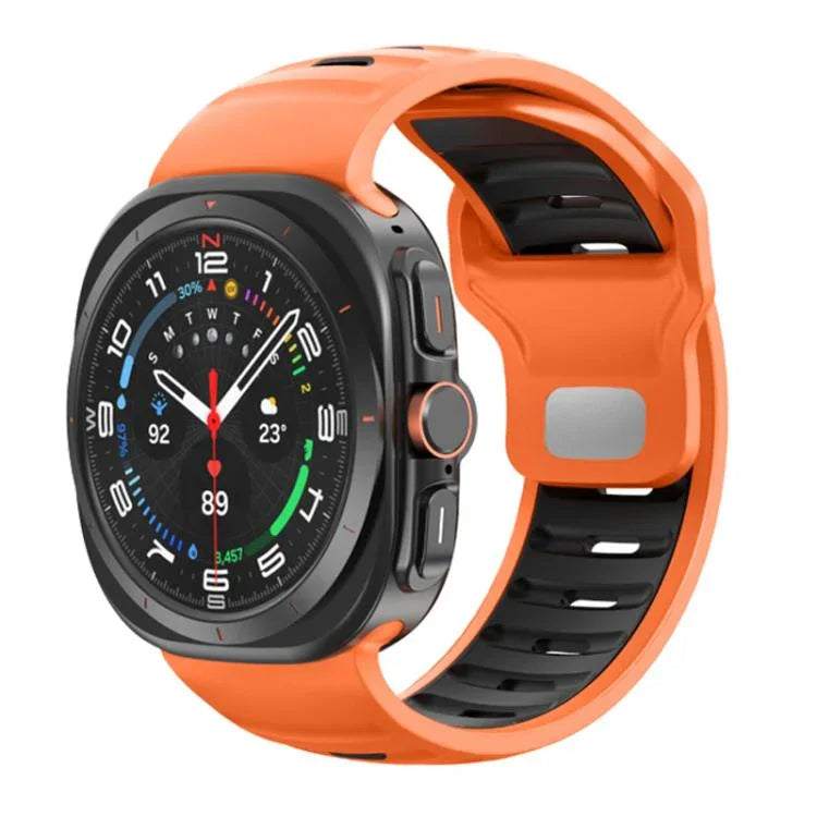 Correia de Relógio em Silicone Bicolor às Riscas, Para Samsung Galaxy Watch Ultra 47mm / Ultra 2025