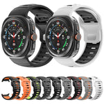 Correia de Relógio em Silicone Bicolor às Riscas, Para Samsung Galaxy Watch Ultra 47mm / Ultra 2025