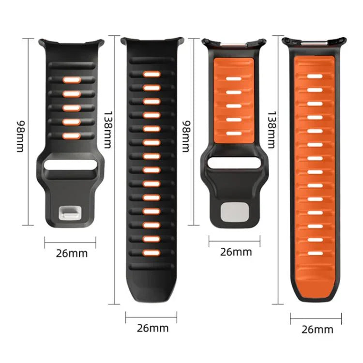 Correia de Relógio em Silicone Bicolor às Riscas, Para Samsung Galaxy Watch Ultra 47mm / Ultra 2025