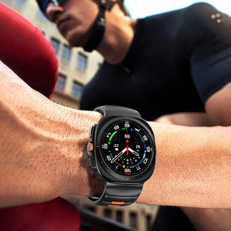 Correia de Relógio em Silicone Bicolor às Riscas, Para Samsung Galaxy Watch Ultra 47mm / Ultra 2025