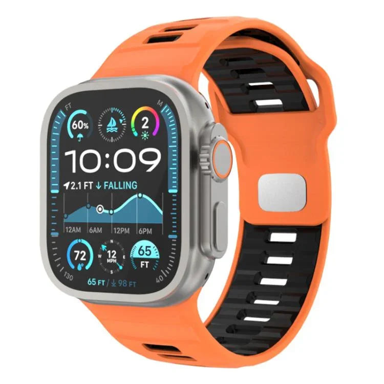 Pulseira de Relógio em Silicone com Fivela Invertida Quadriculada, Para Apple Watch 46mm / 49mm / 45mm / 44mm