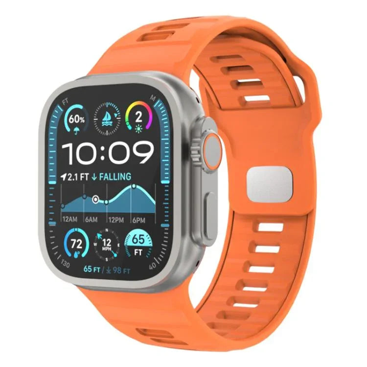 Pulseira de Relógio em Silicone com Fivela Invertida Quadriculada, Para Apple Watch 46mm / 49mm / 45mm / 44mm