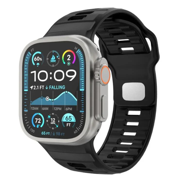 Pulseira de Relógio em Silicone com Fivela Invertida Quadriculada, Para Apple Watch 46mm / 49mm / 45mm / 44mm