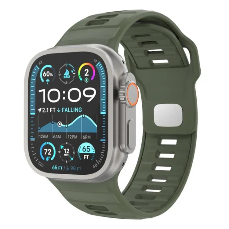Pulseira de Relógio em Silicone com Fivela Invertida Quadriculada, Para Apple Watch 46mm / 49mm / 45mm / 44mm