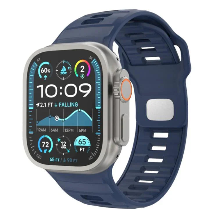Pulseira de Relógio em Silicone com Fivela Invertida Quadriculada, Para Apple Watch 46mm / 49mm / 45mm / 44mm
