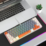 Teclado de Membrana com Retroiluminação RGB e Combinação de Cores HXSJ V400 Com Fios 63 Teclas, Comprimento do Cabo: 1,7m, V400 Bege + Cinzento, V400 Cinzento + Bege, V400 Bege + Cinzento + Laranja, V400 Cinzento + Bege + Laranja