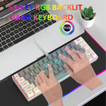 Teclado de Membrana com Retroiluminação RGB e Combinação de Cores HXSJ V400 Com Fios 63 Teclas, Comprimento do Cabo: 1,7m, V400 Bege + Cinzento, V400 Cinzento + Bege, V400 Bege + Cinzento + Laranja, V400 Cinzento + Bege + Laranja