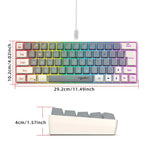 Teclado de Membrana com Retroiluminação RGB e Combinação de Cores HXSJ V400 Com Fios 63 Teclas, Comprimento do Cabo: 1,7m, V400 Bege + Cinzento, V400 Cinzento + Bege, V400 Bege + Cinzento + Laranja, V400 Cinzento + Bege + Laranja