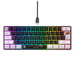 Teclado de Membrana com Retroiluminação RGB HXSJ V700WB Com Fios 61 Teclas, Comprimento do Cabo: 1,7m, V700WB
