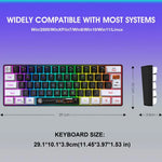 Teclado de Membrana com Retroiluminação RGB HXSJ V700WB Com Fios 61 Teclas, Comprimento do Cabo: 1,7m, V700WB