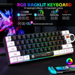 Teclado de Membrana com Retroiluminação RGB HXSJ V700WB Com Fios 61 Teclas, Comprimento do Cabo: 1,7m, V700WB