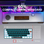 Teclado de Membrana com Retroiluminação RGB HXSJ V700WB Com Fios 61 Teclas, Comprimento do Cabo: 1,7m, V700WB